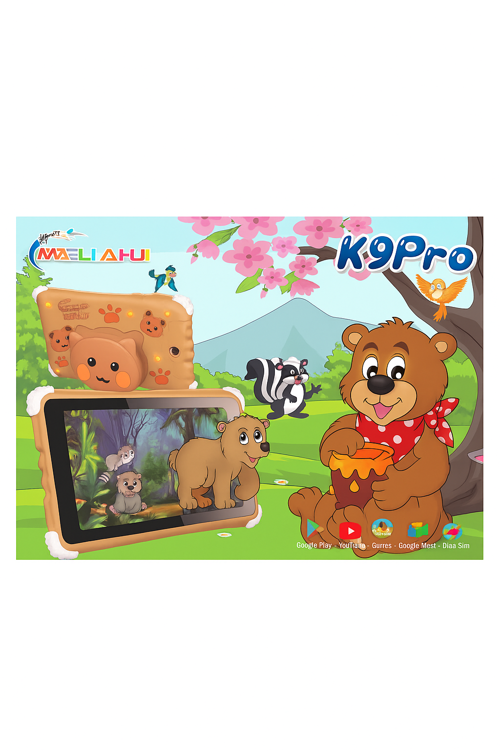 Tablet per Bambini K9PRO LABUBU-ORSETTO Android 14.0 con SIM, Wi-Fi e Gadget in Regalo!