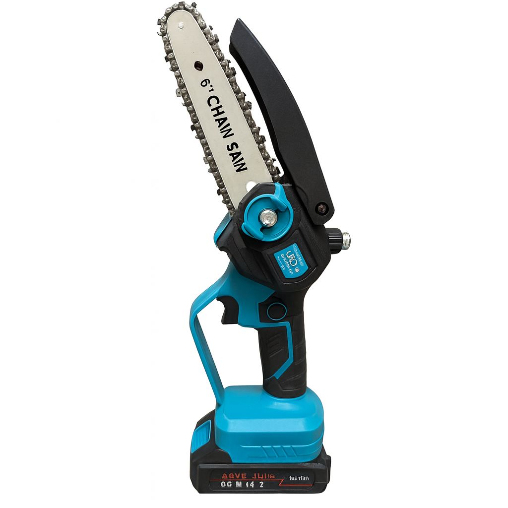 Kit Potatura Professionale 2 in 1 – Motosega 6” con Oleatore + Forbice 30mm Brushless su Asta Telescopica 2,80 m – Doppia Batteria 48V 4000mAh