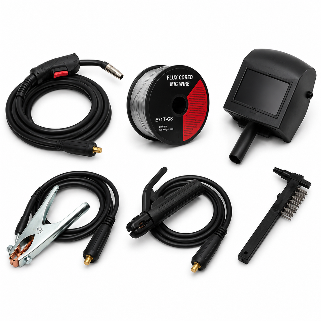 Saldatrice Inverter MIG/MMA Senza Gas con Filo Animato Incluso – Doppia Funzione a Filo Continuo ed Elettrodo – Display Digitale