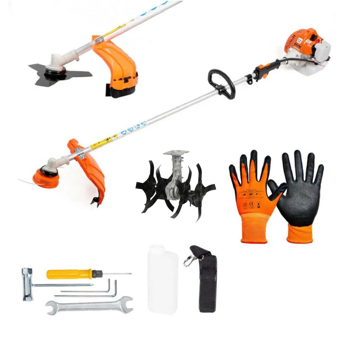 Decespugliatore 52cc 2 Tempi con Motore a Scoppio + Adattatore Motozappa/Zappetta A SCELTA!