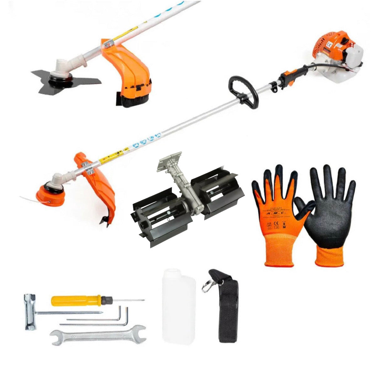 Decespugliatore 52cc 2 Tempi con Motore a Scoppio + Adattatore Motozappa/Zappetta A SCELTA!