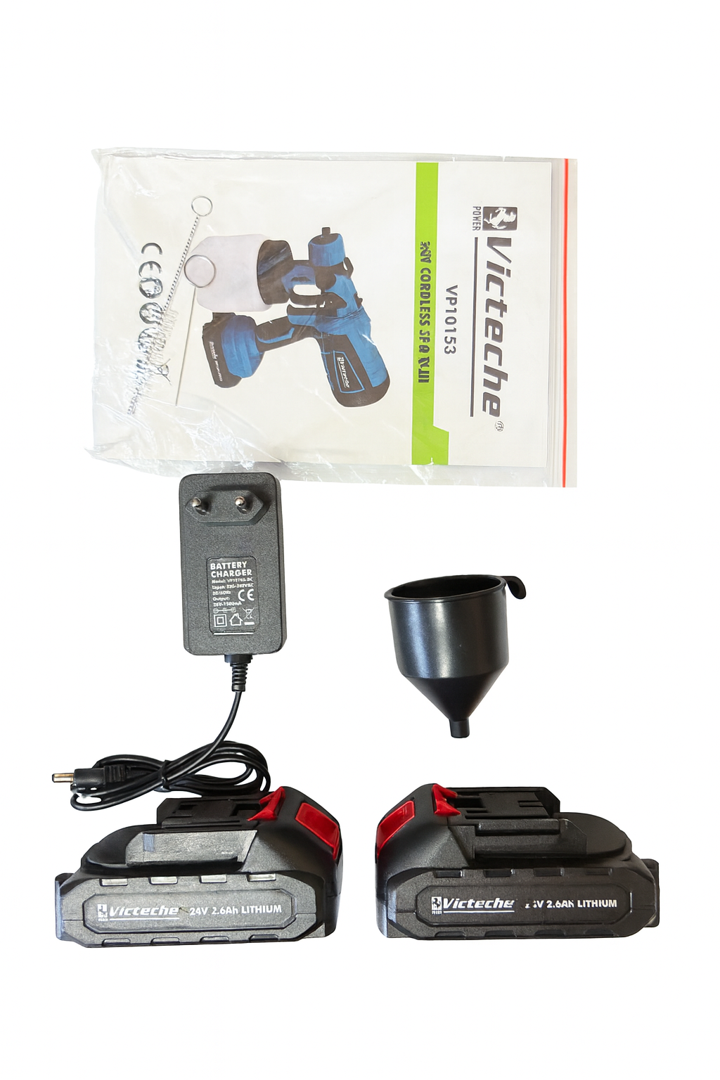 Verniciatore a Batteria Victeche 24V Doppia Batteria 2.4Ah Regolazione Getto + Borsa in Regalo