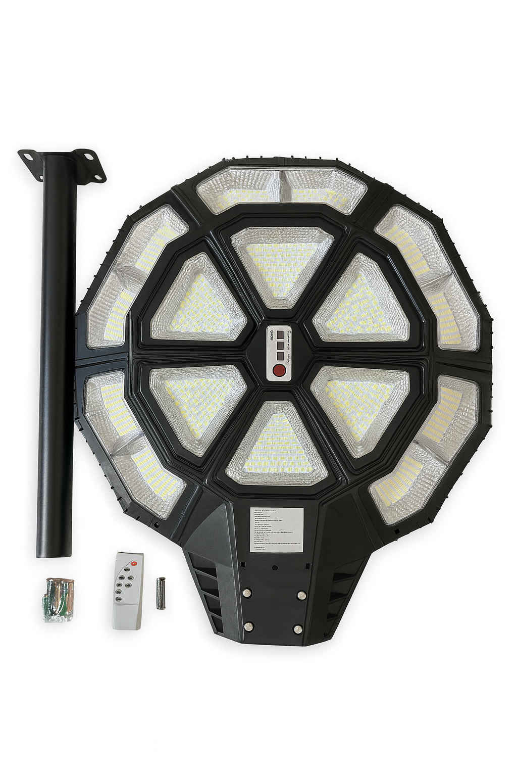 Faro Lampione Solare LED 1500W con Telecomando e Staffa da 55 cm – Illuminazione Potente per Esterni