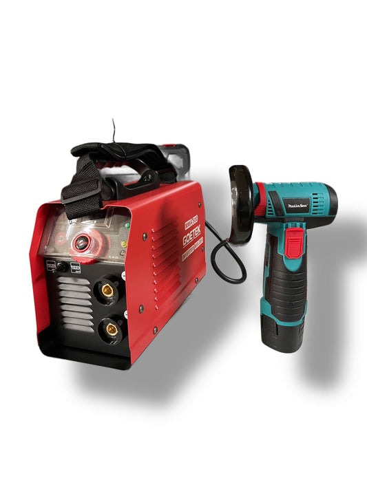 Saldatrice inverter 500a + mini flex doppia batteria 48v