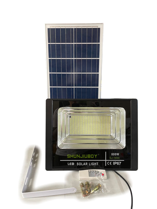 Faro a led 800W pannello solare con sensore crepuscolare e telecomando IP 67
