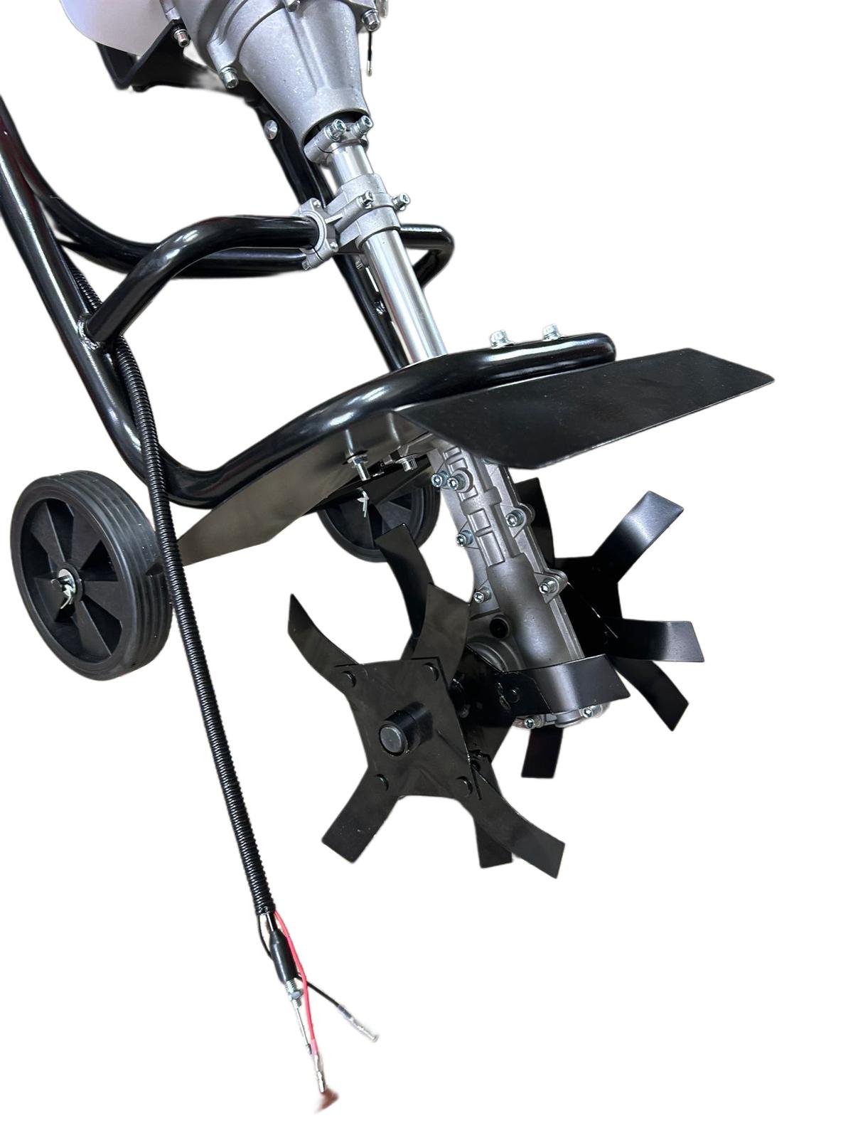 Motozappa Termica con Motore a Benzina 2Tempi 52ccCC con 4 Denti Anteriori in Acciaio Regolabili Coltivatore per Orto Fioriera Lavorazione di Campi, Zappatrice a Motore per Preparazione Terreno