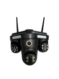 Telecamera IP WiFi 6K 12MP Esterna Tripla Lente Tre Schermi Zoom 10X Vista Panoramica Telecamera di Sicurezza PTZ Rilevamento Movimento Videosorveglianza 8MP