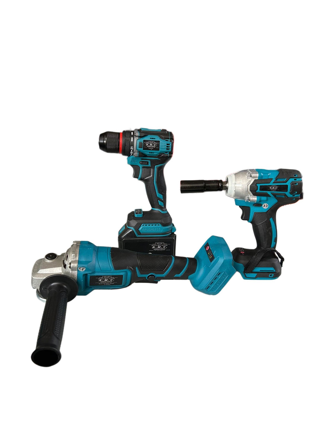 Kit 3 in 1 Trapano Avvitatore + Avvitatore a Impulsi + Smerigliatrice a Batteria A.M.C 88v