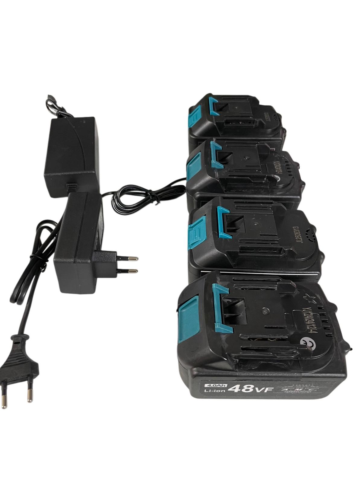 KIT 2 PZ FORBICE 40mm A BATTERIA DA POTATURA +MOTOSEGA 8” VALIGIA 48V 4 BATTERIE+ 2 caricabatterie