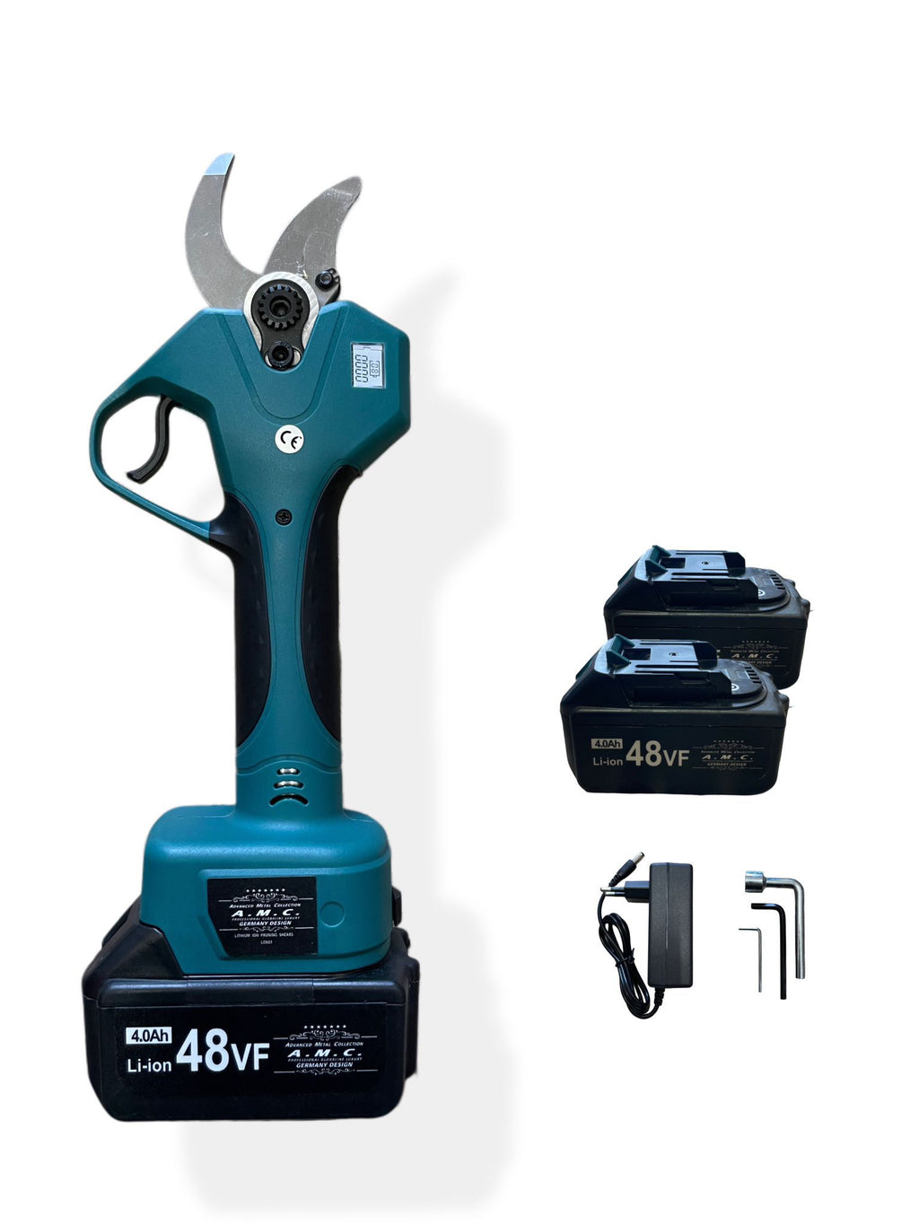 Forbice / cesoia doppia apertura 40mm con due batterie con led contatagli + PORTACESOIA IN OMAGGIO