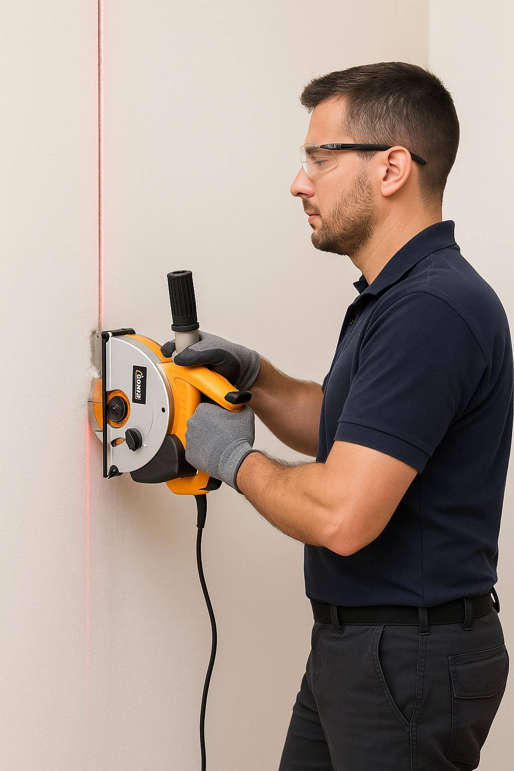 Tracciatrice Scanalatrice da Muro 1700W con Laser | 2 Dischi Diamantati 150mm Inclusi | Regolazione Profondità 10–40mm | 4000 giri/min | Tagli Precisi per Elettricisti e Idraulici