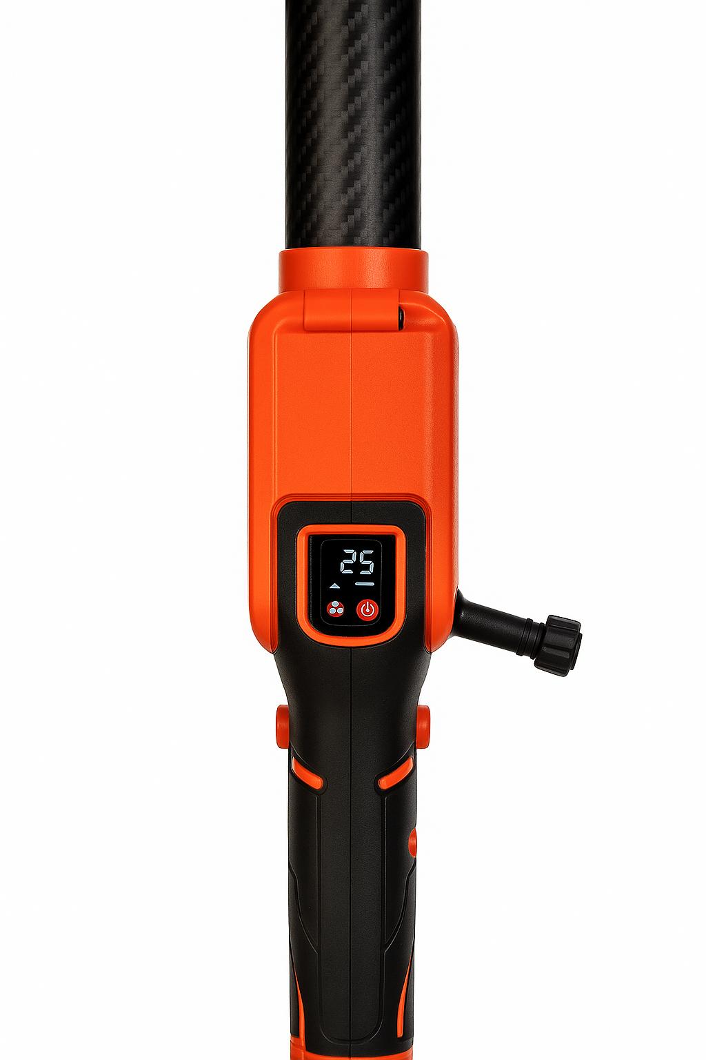 Scuotiolive SCUOTITORE Professionale Doppia Funzione a Batteria e Cavo 12V | Fibra di Carbonio Ultra Leggera | 5 Velocità Regolabili – 10000mAh + Cavo 15m + Morsetti e Caricatore Inclusi