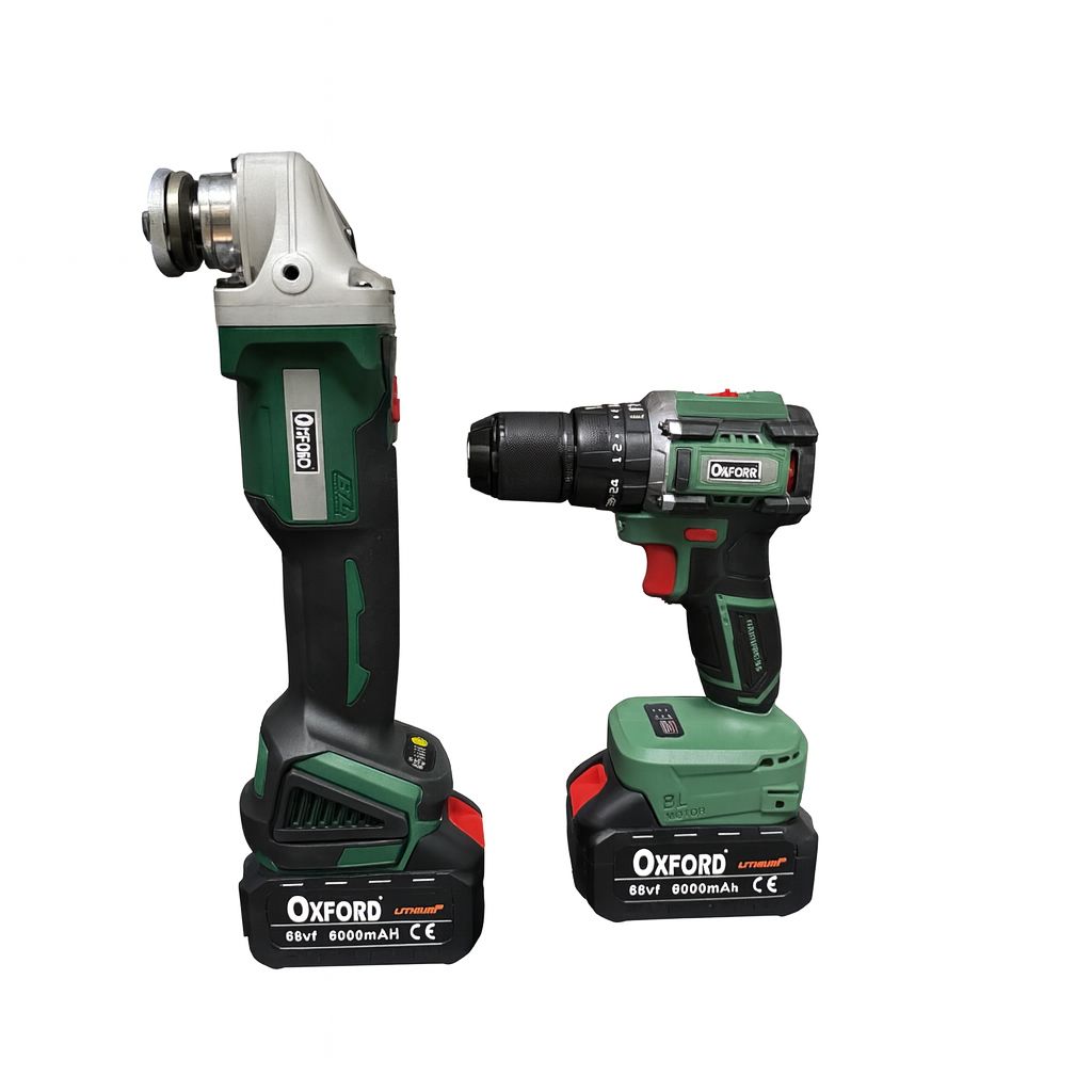 Kit 2 in 1 Trapano + Smerigliatrice Brushless 68V 6000mAh con Valigetta, Caricatore e Accessori