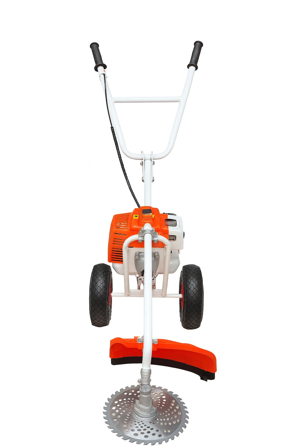 Decespugliatore a Carrozzina 63cc 2 Tempi con Ruote Pneumatiche | Tagliaerba Professionale con Accessori