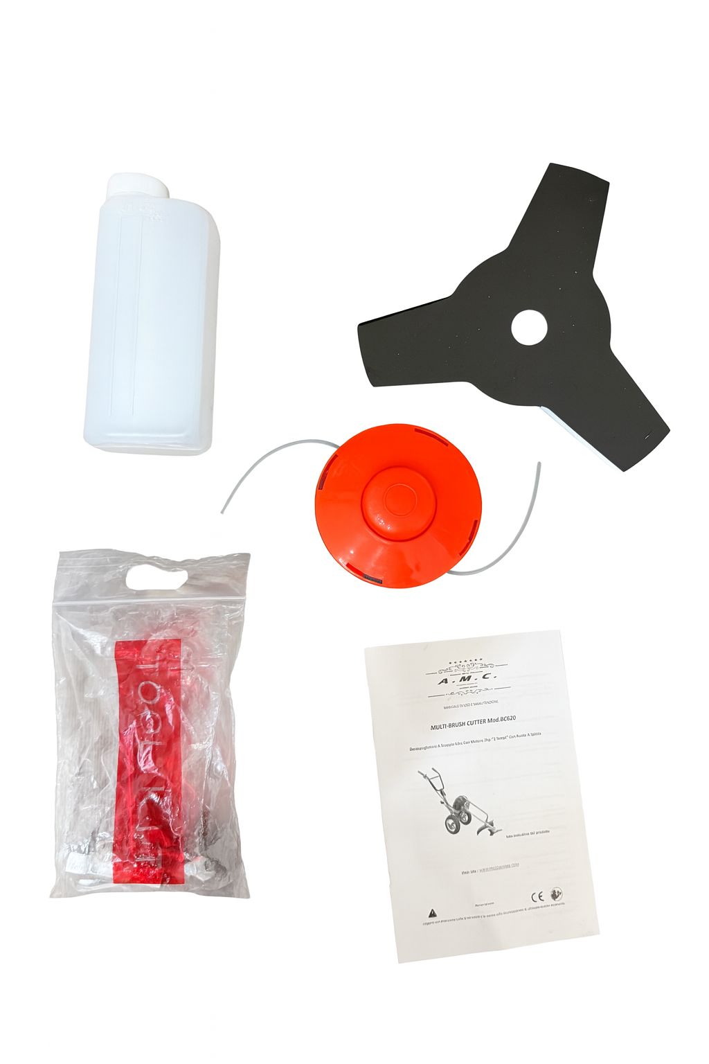 Decespugliatore a Carrozzina 63cc 2 Tempi con Ruote Pneumatiche | Tagliaerba Professionale con Accessori