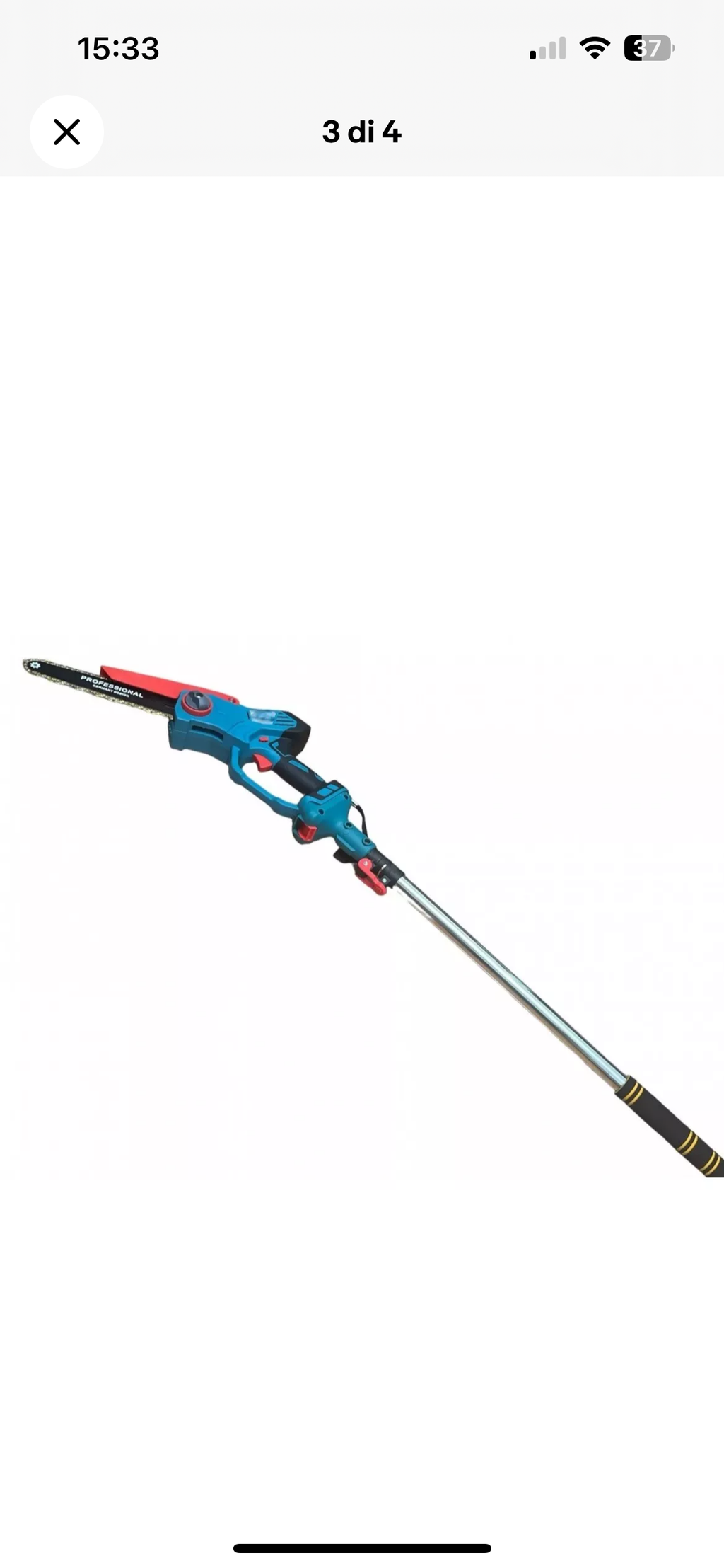 Kit potatura forbice cesoia motosega 8" a batteria 68V + asta telescopica