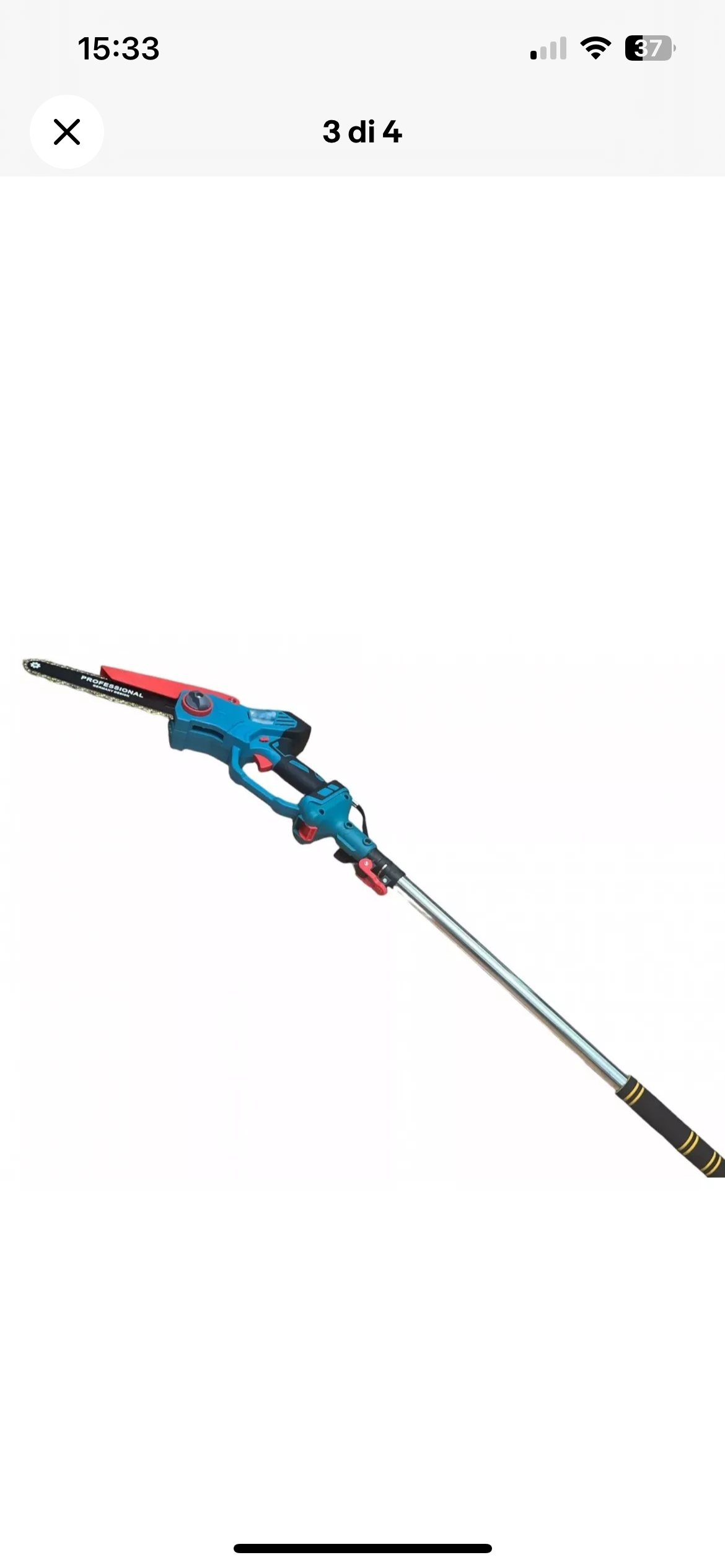 Kit potatura forbice cesoia motosega 8" a batteria 68V + asta telescopica