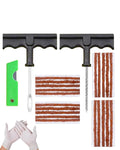 Kit Riparazione Pneumatici Auto, Moto, Riparazione in 15 min, Ripara Gomme Auto, Valido per Tutti i Tipi di Pneumatici, Composto da 20 Tasselli, 2 Strumento a T e Cutter