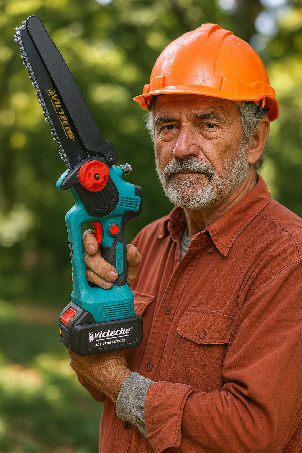 Motosega Potatura 8’’ Brushless con OLEATORE + 2 Batterie 48V 5Ah Valigetta Kit Completo