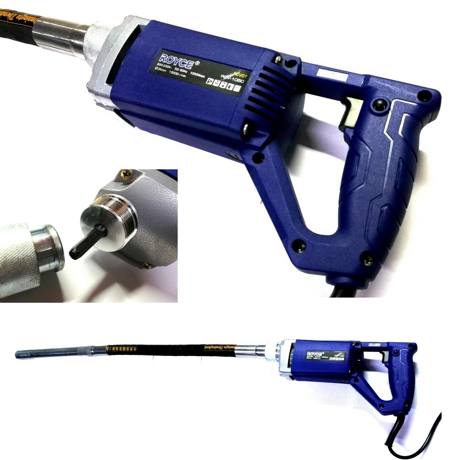 ROYCE-VIBRATORI ELETTRICI PORTATILI PER CALCESTUZZO 1050W 35mm