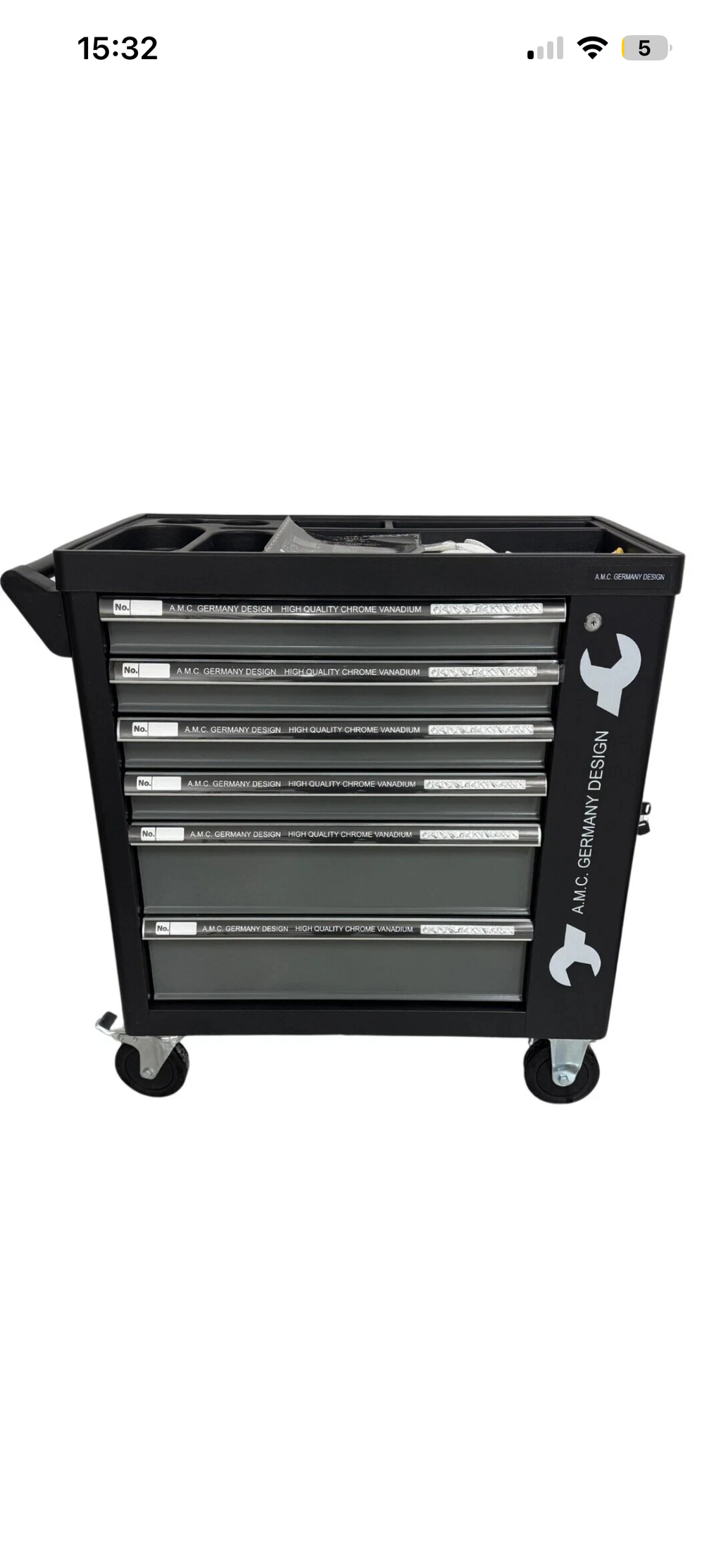 Carrello porta attrezzi con ruote completo di utensili 6 cassetti 100 pezzi