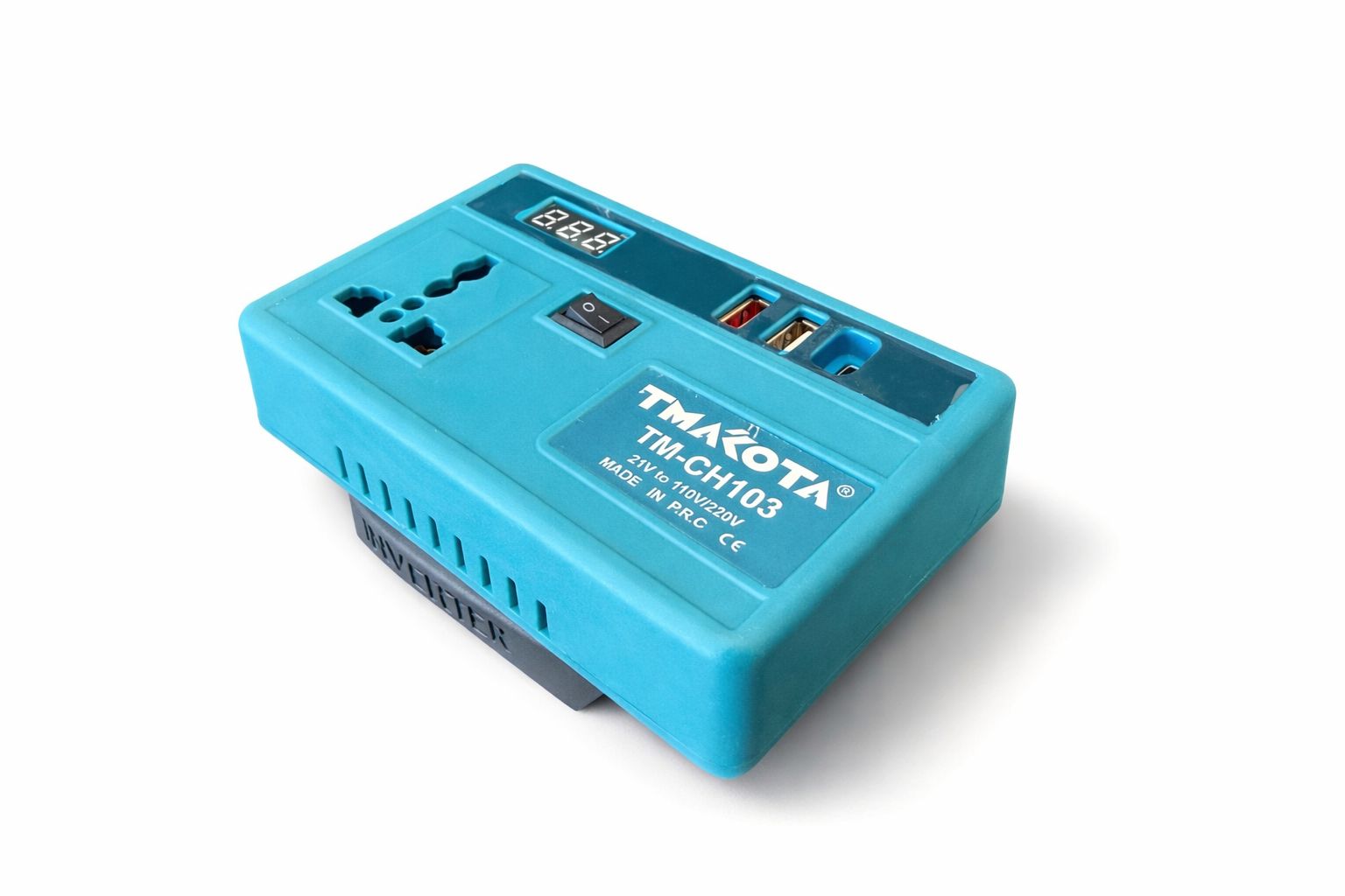 Inverter Portatile 21V → 220V con Batteria Inclusa – Presa Universale + USB con Display Digitale