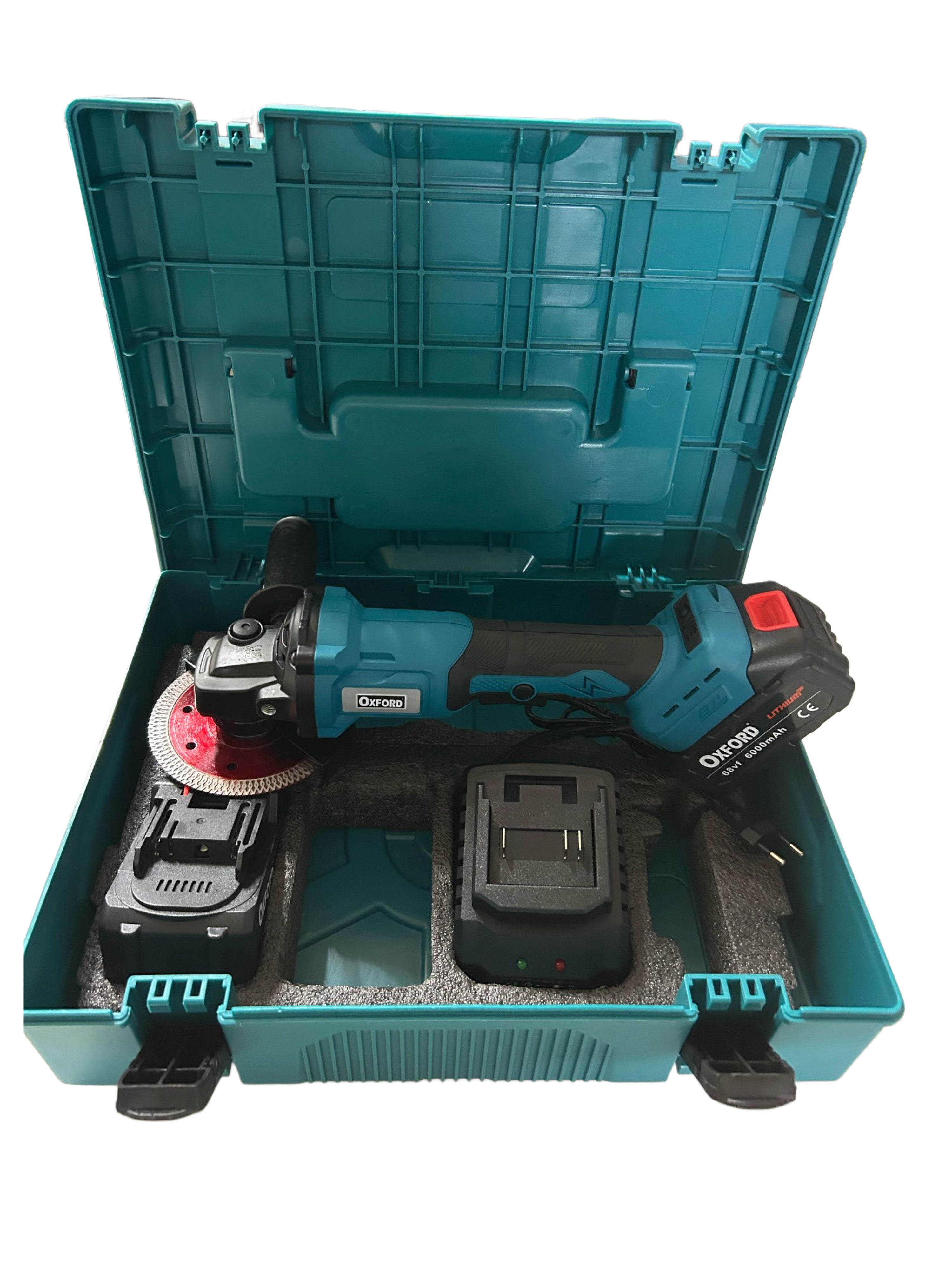 FLEX SMERIGLIATRICE ANGOLARE DOPPIA BATTERIA 68v 6000mAh CON CARICATORE CARICA RAPIDA E DISCO DIAMANTATO IN OMAGGIO