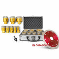 Set Frese a Tazza Diamantate 8 Pezzi  PROFESSIONALI con Valigetta + Disco Diamantato in Omaggio