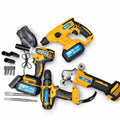 Kit Utensili Elettrici 4 in 1 a Batteria 72V – Tassellatore, Avvitatore, Impulsi, Smerigliatrice con Accessori