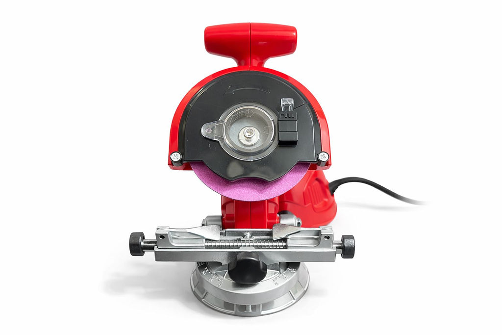 Affilacatene per Motosega 300W con 3 Dischi da 100mm | Regolazione Angolare | Uso Professionale