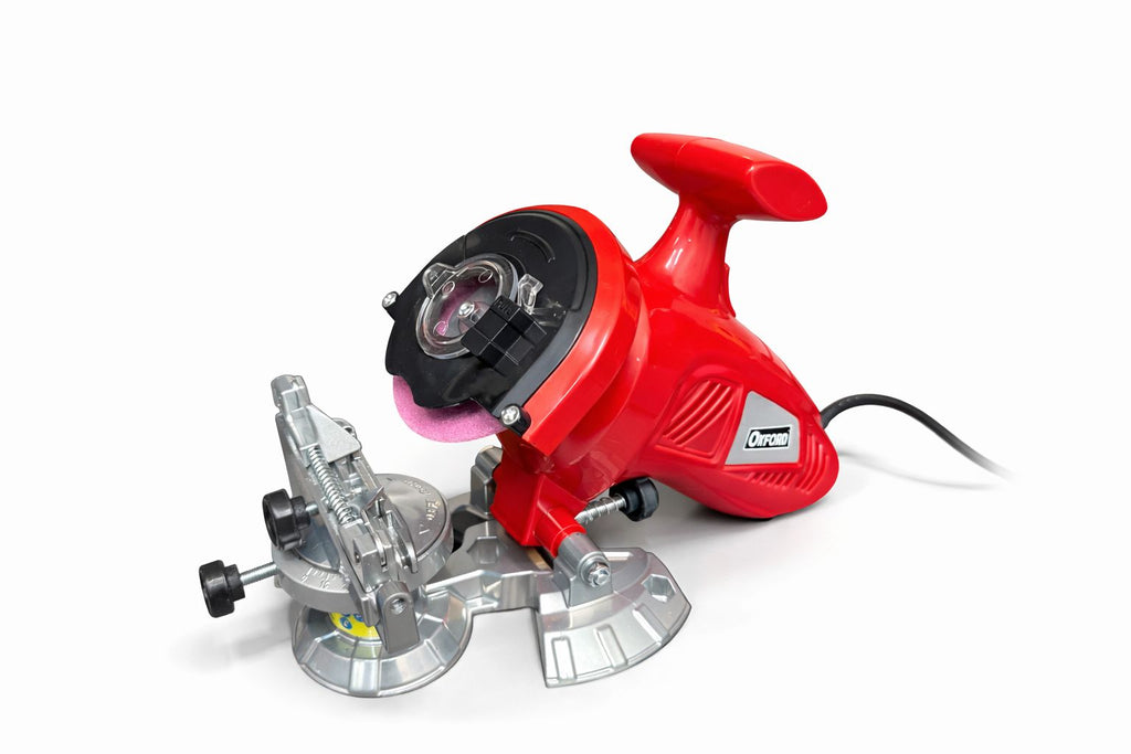 Affilacatene per Motosega 300W con 3 Dischi da 100mm | Regolazione Angolare | Uso Professionale