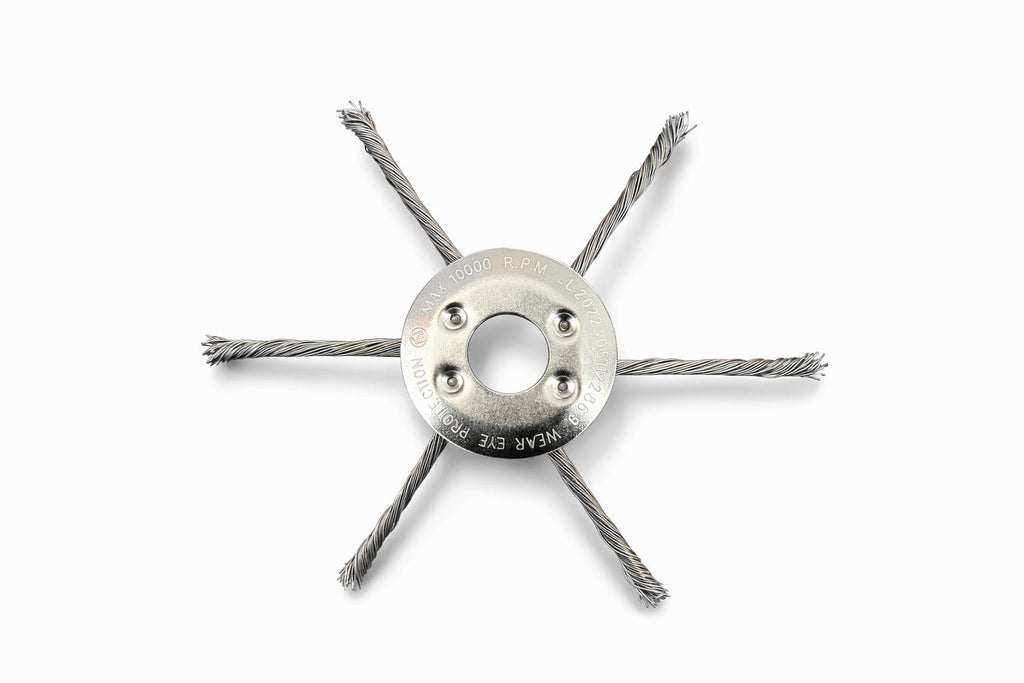 Disco Ragno in Acciaio per Decespugliatore | 6 Fili in Treccia | Rimozione Erbacce e Erba Secca