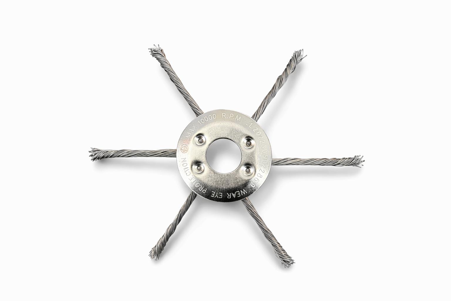 Disco Ragno in Acciaio per Decespugliatore | 6 Fili in Treccia | Rimozione Erbacce e Erba Secca