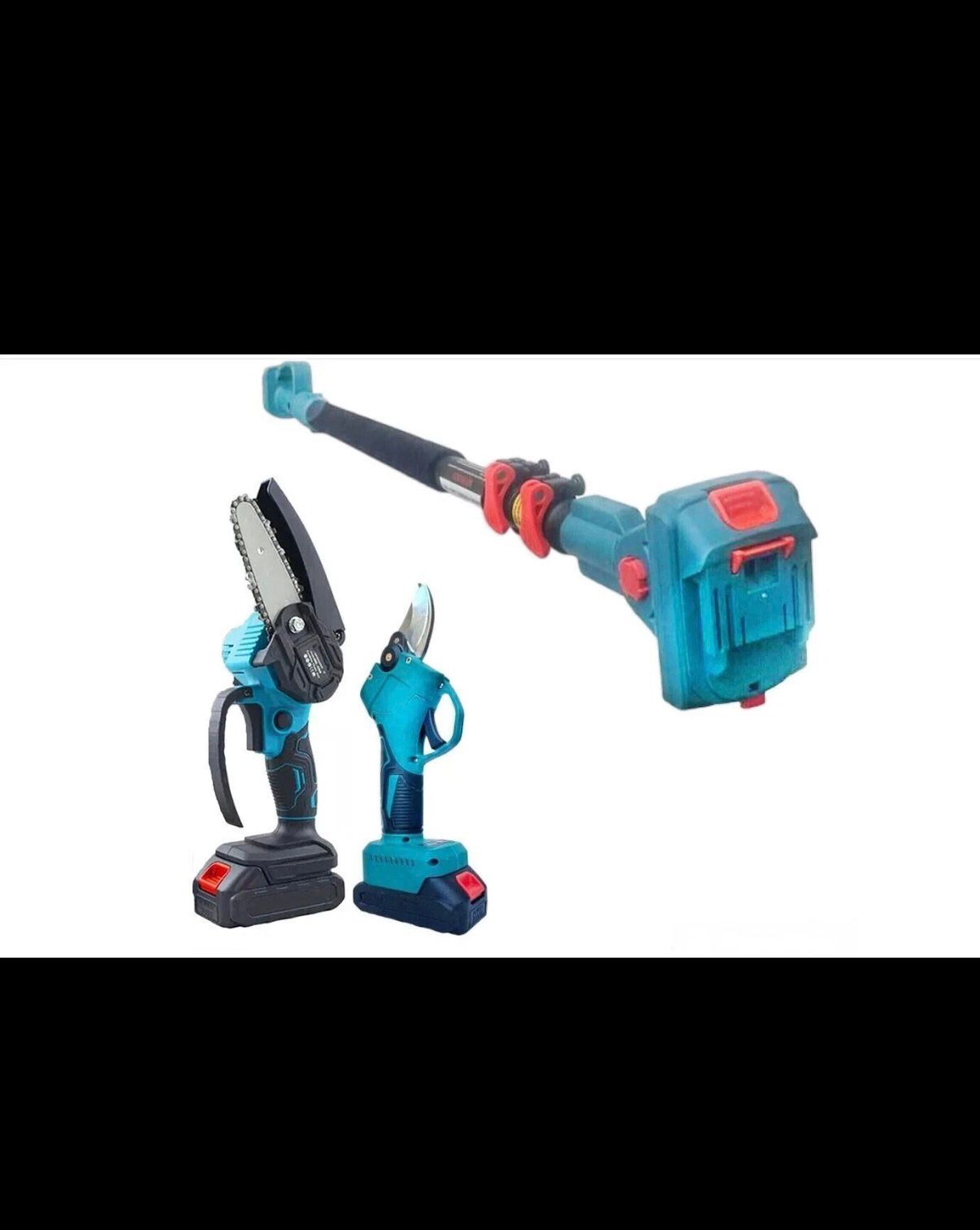 Kit Potatura Motosega 6"  + Cesoia a Batteria con Asta Telescopica