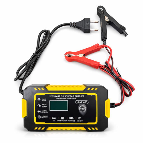 Caricatore Batterie Auto Moto 12V Intelligente con Pulse Repair Caricatore Batteria Display LCD Start&Stop AGM Mantenitore Batteria