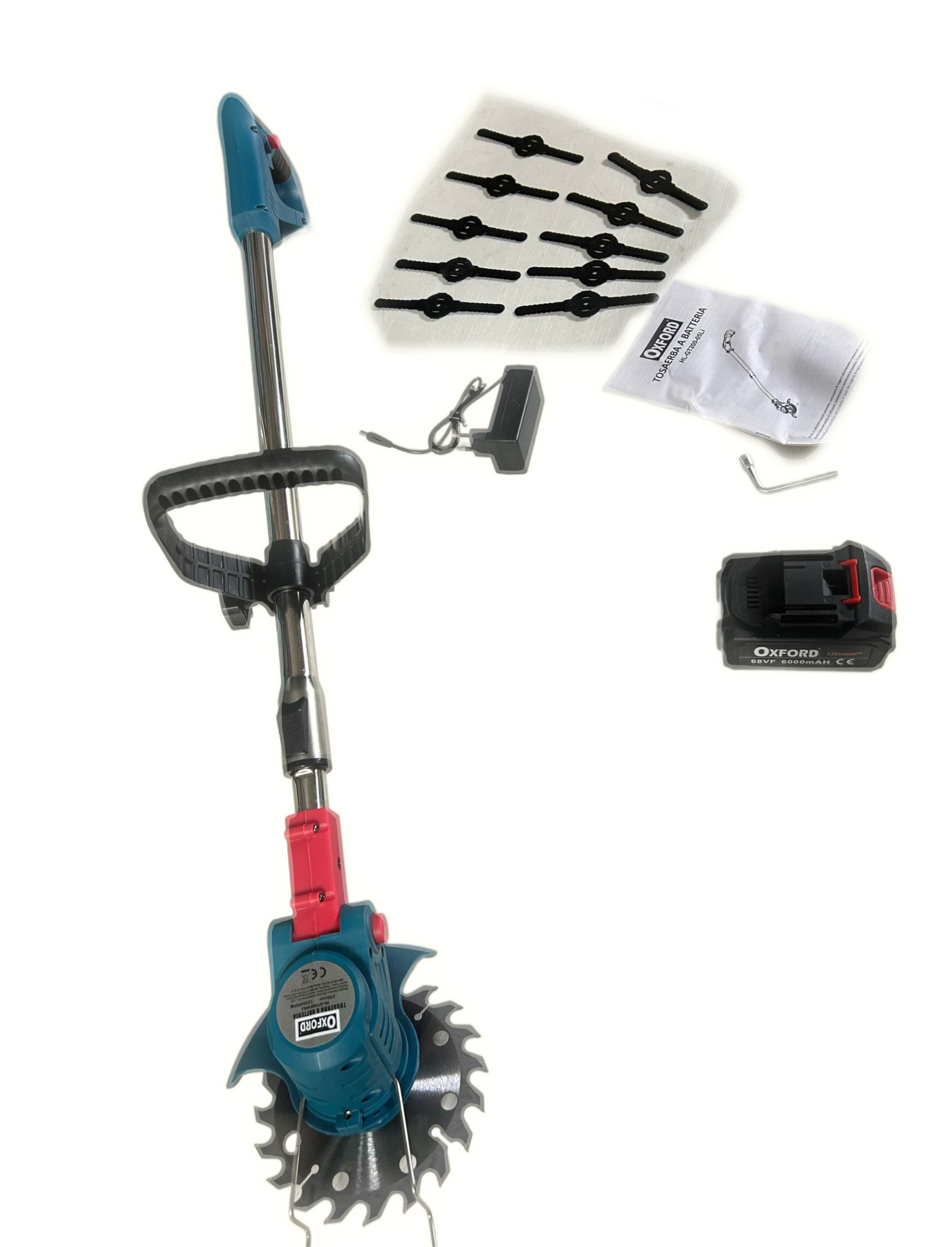 DECESPUGLIATORE ELETTRICO A BATTERIA LITIO 68Vf TAGLIAERBA TAGLIABORDI RASAERBA.