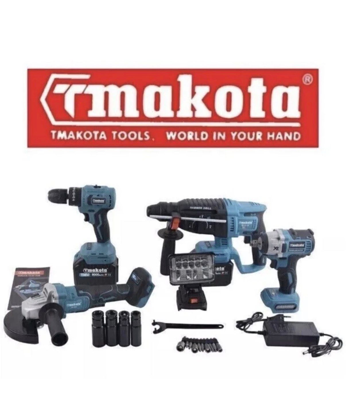 Kit 5 In 1 Motori Brushless Makota Flex Trapano Impulsi Avvitatore Tassellatore