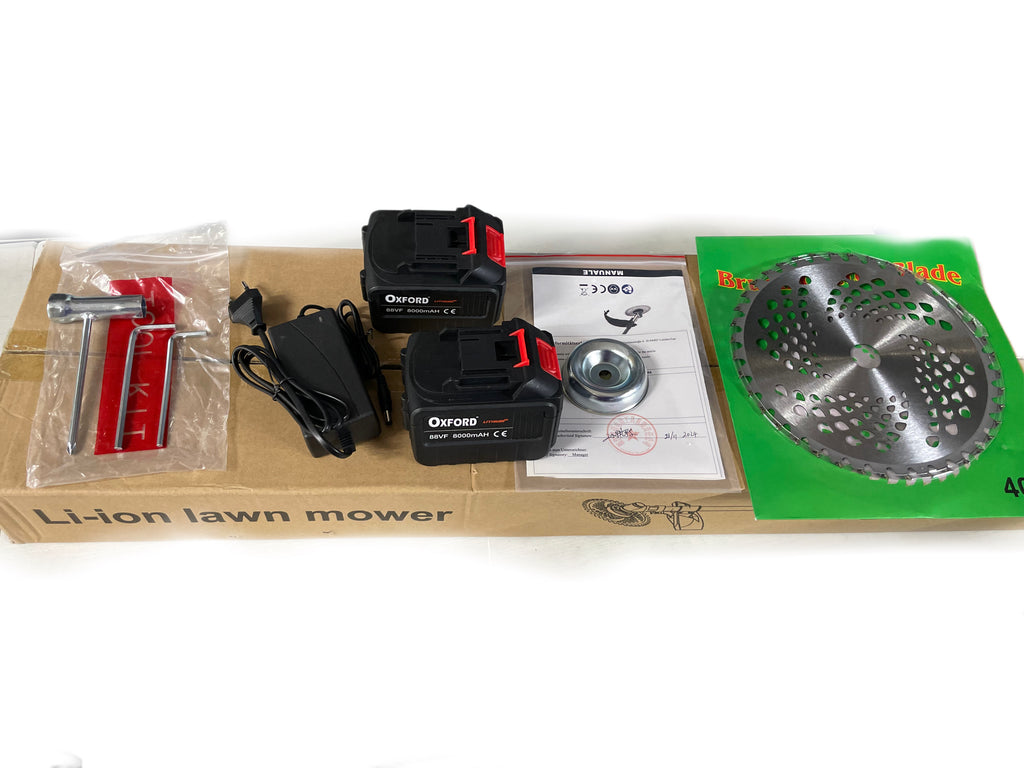 TAGLIAERBA 88v DOPPIA BATTERIA ASTA SMONTABILE MOTORE BRUSHLESS 88v 8000mAh DISCO CIRCOLARE