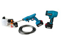 KIT LAVA E ASCIUGA: IDROPULITRICE A BATTERIA 30 bar CON ACCESSORI E DOPPIO UGELLO - TURBO JET A BATTERIA PER ASCIUGATURA RAPIDA E SOFFIAGGIO , 2 BATTERIE 48v 5Ah