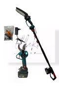 Kit Potatura Mini Motosega 8" Oleatore+ Forbice a Batteria 40mm con Display con Asta Telescopica