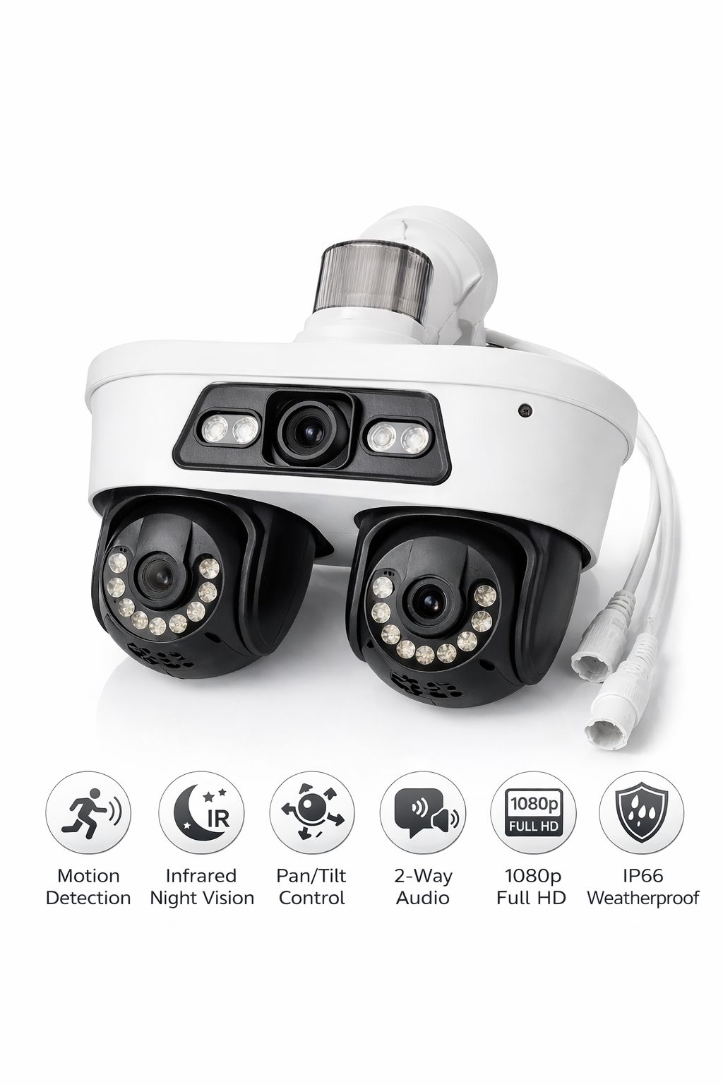 Telecamera WiFi Tripla Visione con Allarme e Controllo da Smartphone