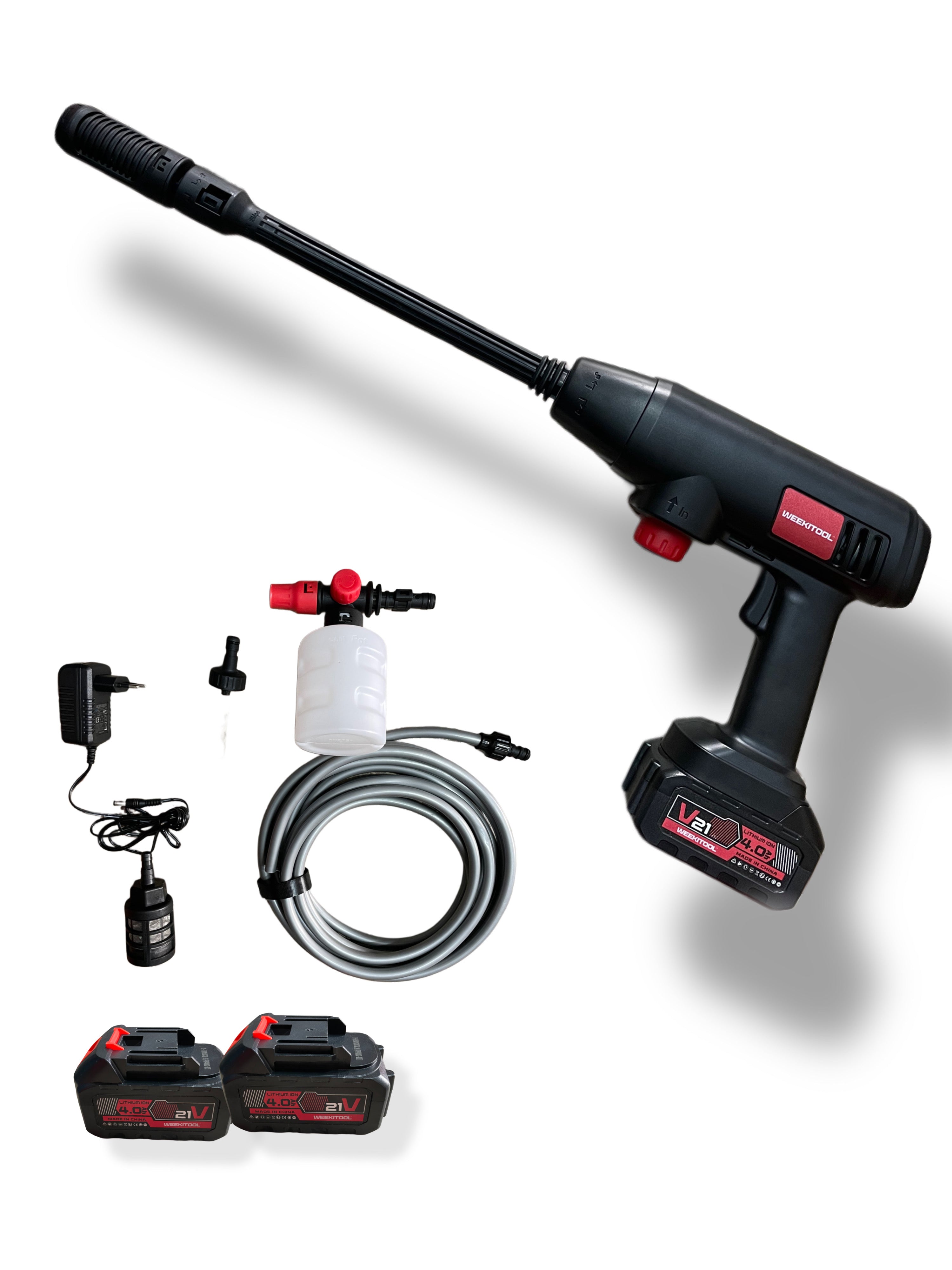 IDROPULITRICE ALTA PRESSIONE DOPPIA BATTERIA 21v 4Ah 240w CON ACCESSORI