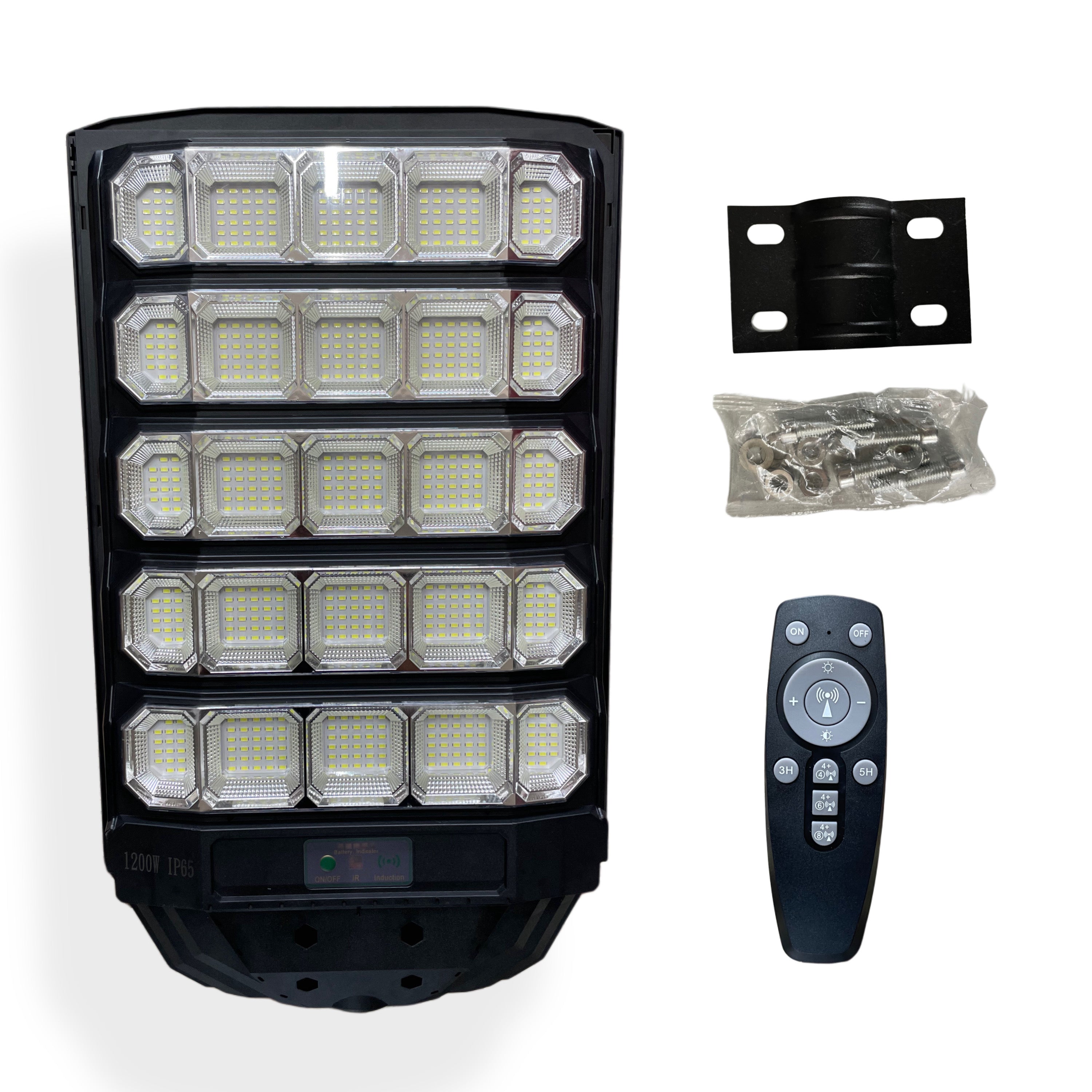 LAMPIONE SOLARE GIGANTE 1200w CON PANNELLO FOTOVOLTAICO TELECOMANDO STAFFA IN OMAGGIO