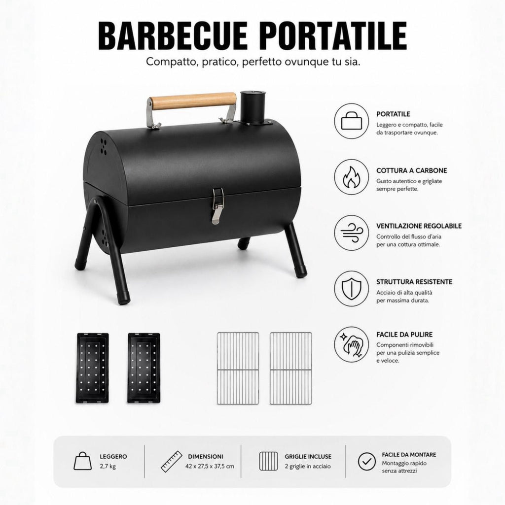 Fornace a forma di barbecue a doppia griglia