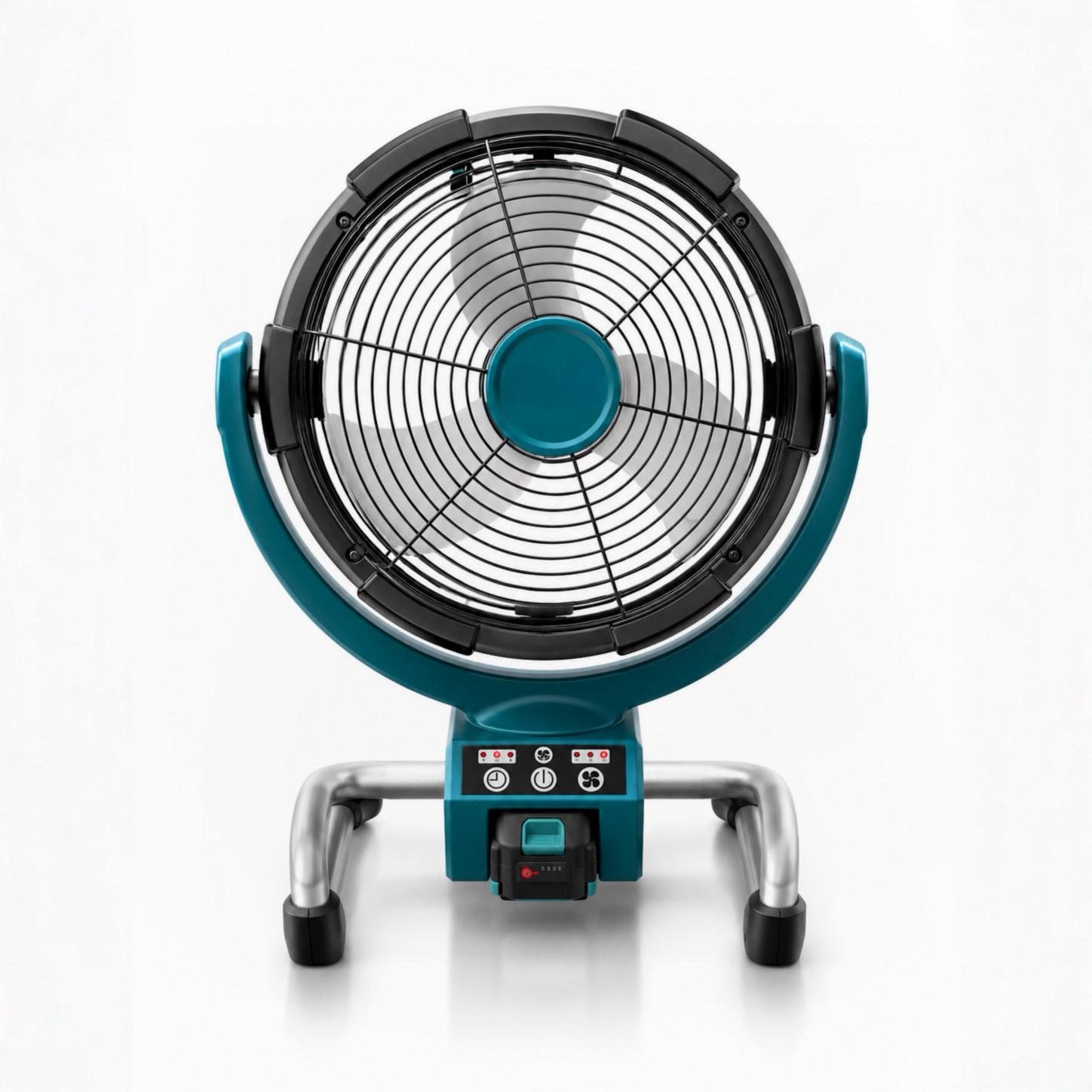 Ventilatore Portatile a Batteria 21V e Corrente | 3 Velocità | Inclinabile | Ricaricabile | Potente e Silenzioso per Casa, Lavoro e Outdoor