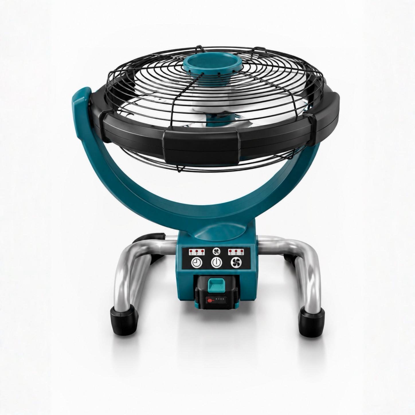 Ventilatore Portatile a Batteria 21V e Corrente | 3 Velocità | Inclinabile | Ricaricabile | Potente e Silenzioso per Casa, Lavoro e Outdoor