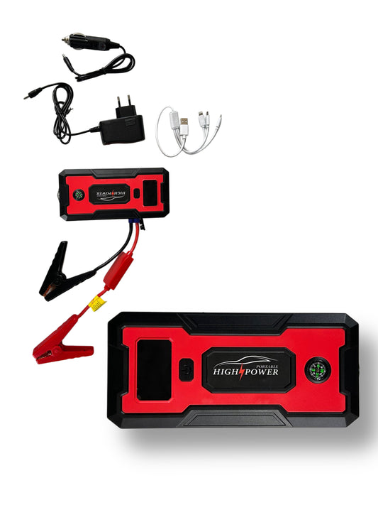Avviatore di Emergenza Auto Jump Starter 1000A Peak 12000mAh 12V Auto Battery Booster Pack Power Bank Portatile con Bussola