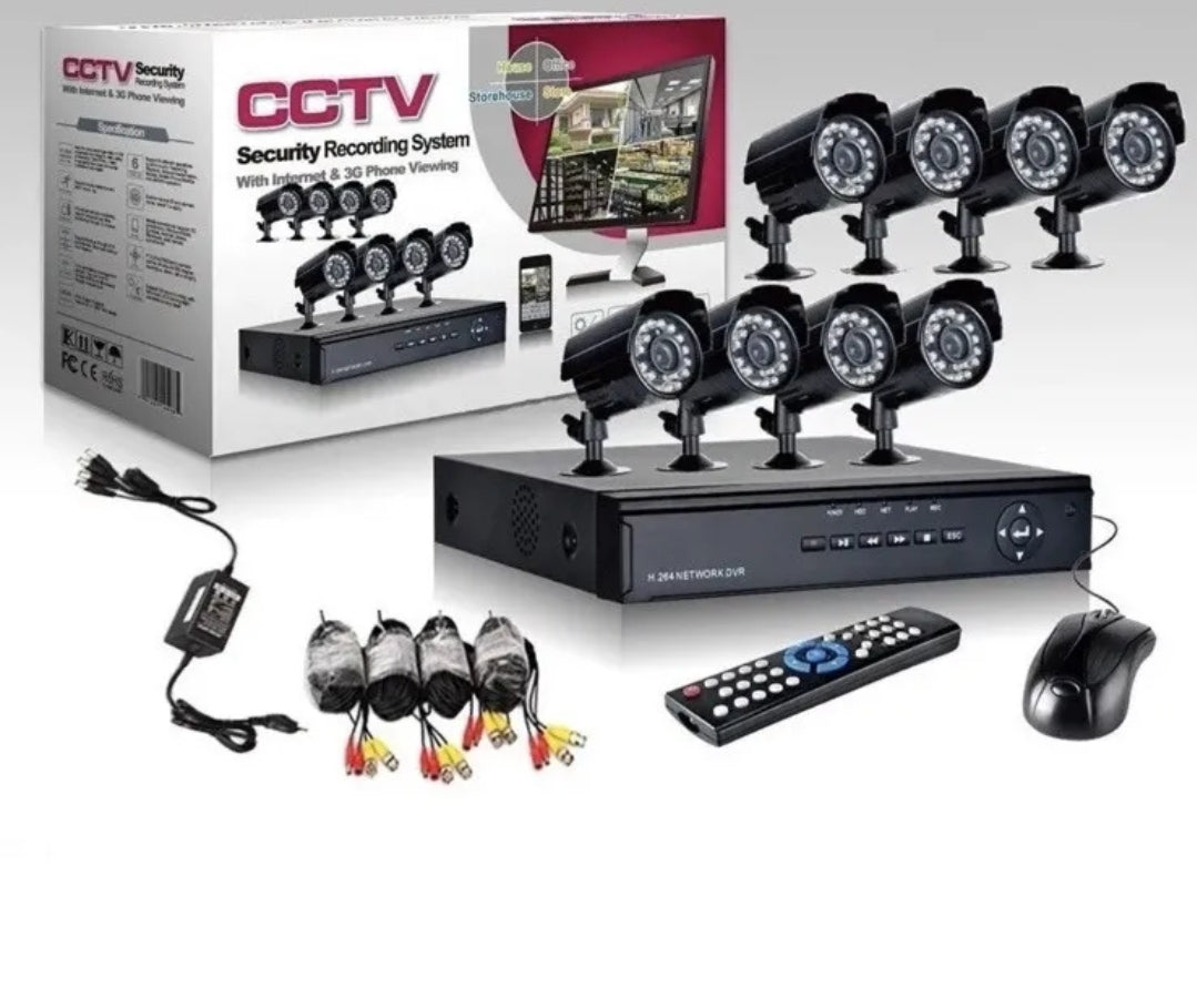 KIT VIDEOSORVEGLIANZA 8 CANALI FULL HD SET 4K INFRAROSSI+DVR+ALIMENTATORE