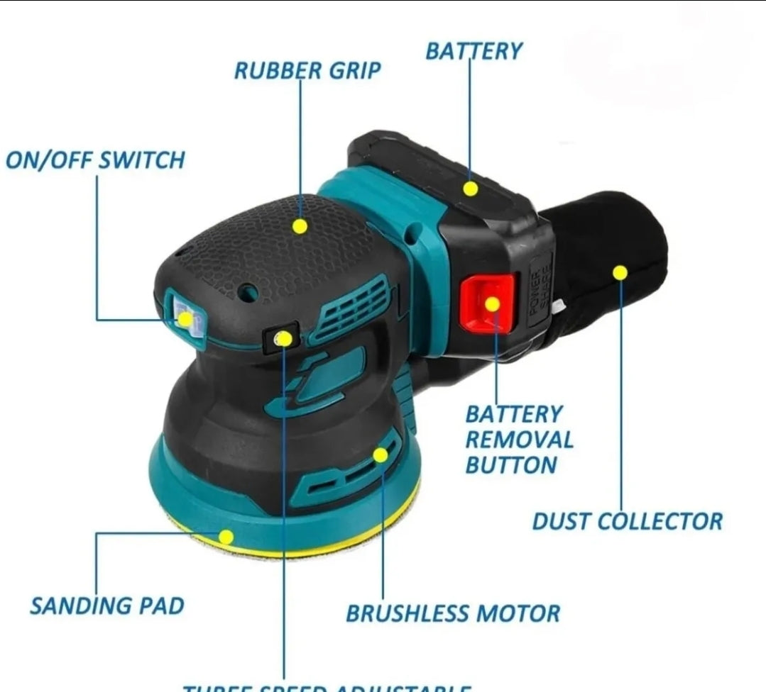 Levigatrice orbitale a batteria 26V a palmare diametro disco 125mm 3 Velocità