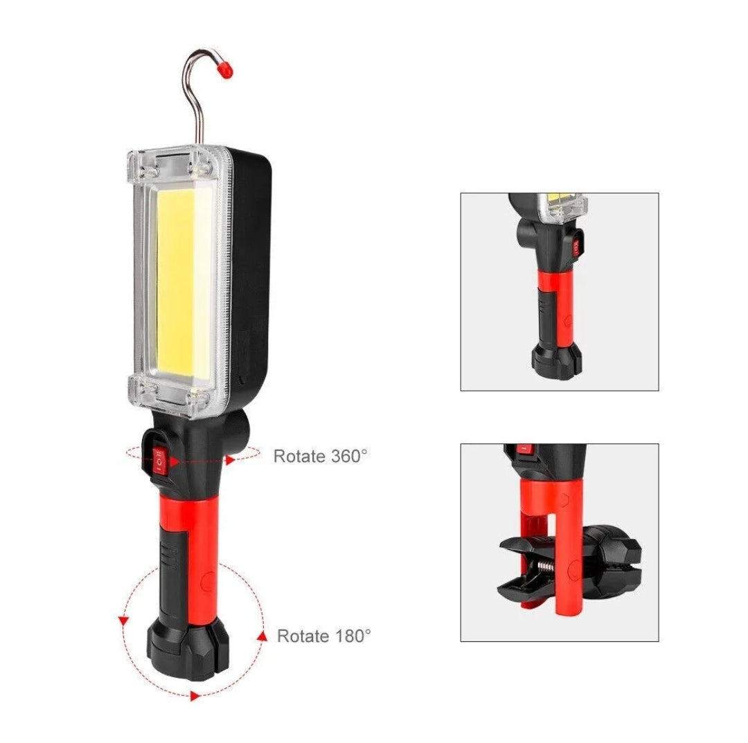 LAMPADA TORCIA COB DA LAVORO BASE CALAMITA  20W LED 700 LUMEN OFFICINA CAMPEGGIO